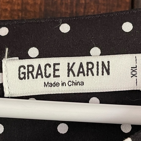 Polka dot Grace Karin retro swing dress size XXL - Picture 2 of 5
